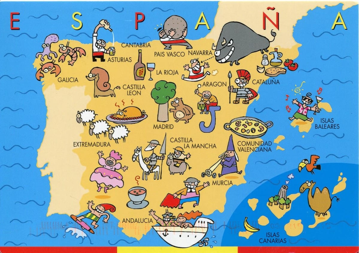 Španělsko mapa pro děti