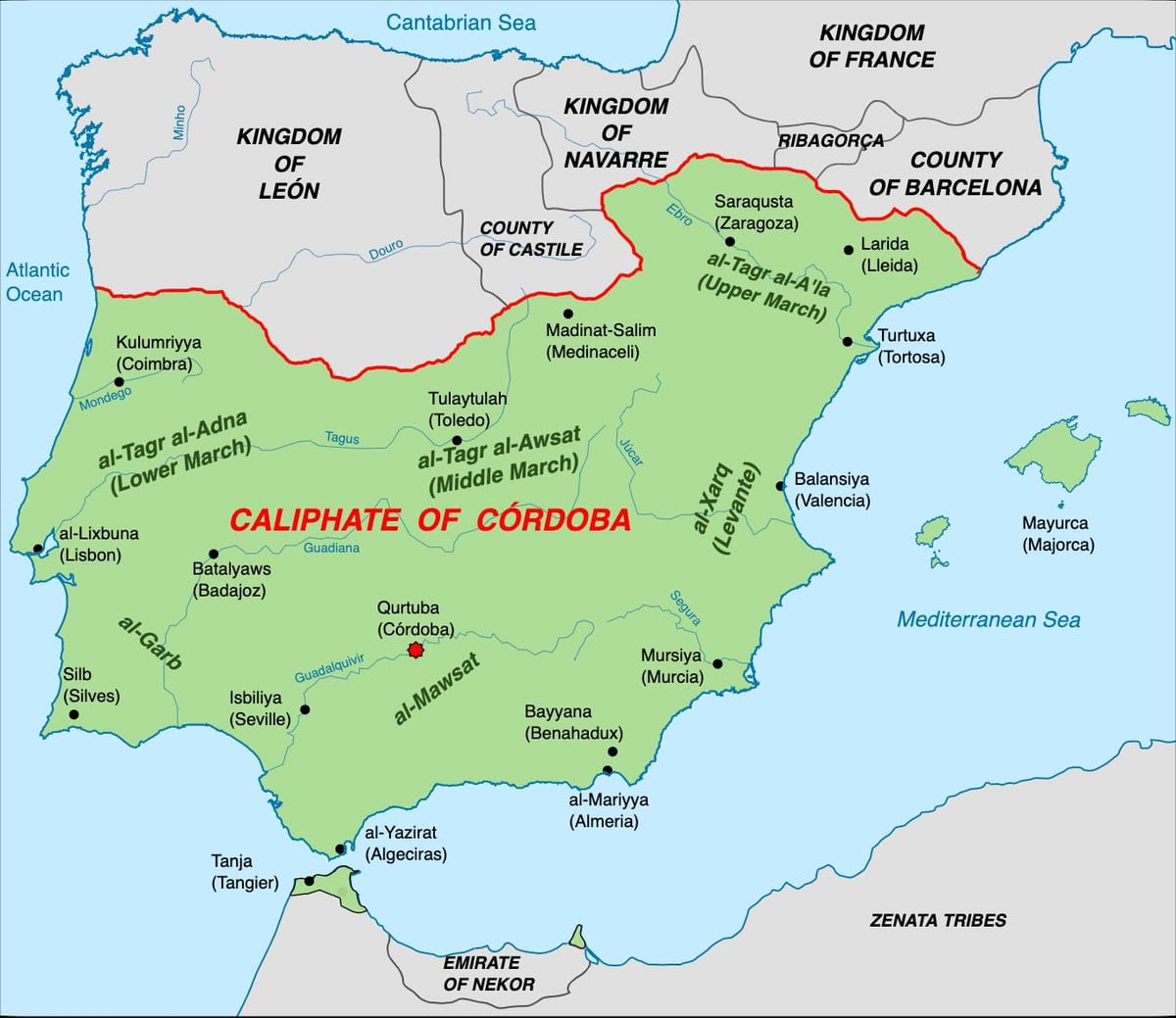 mapa Španělska muslim