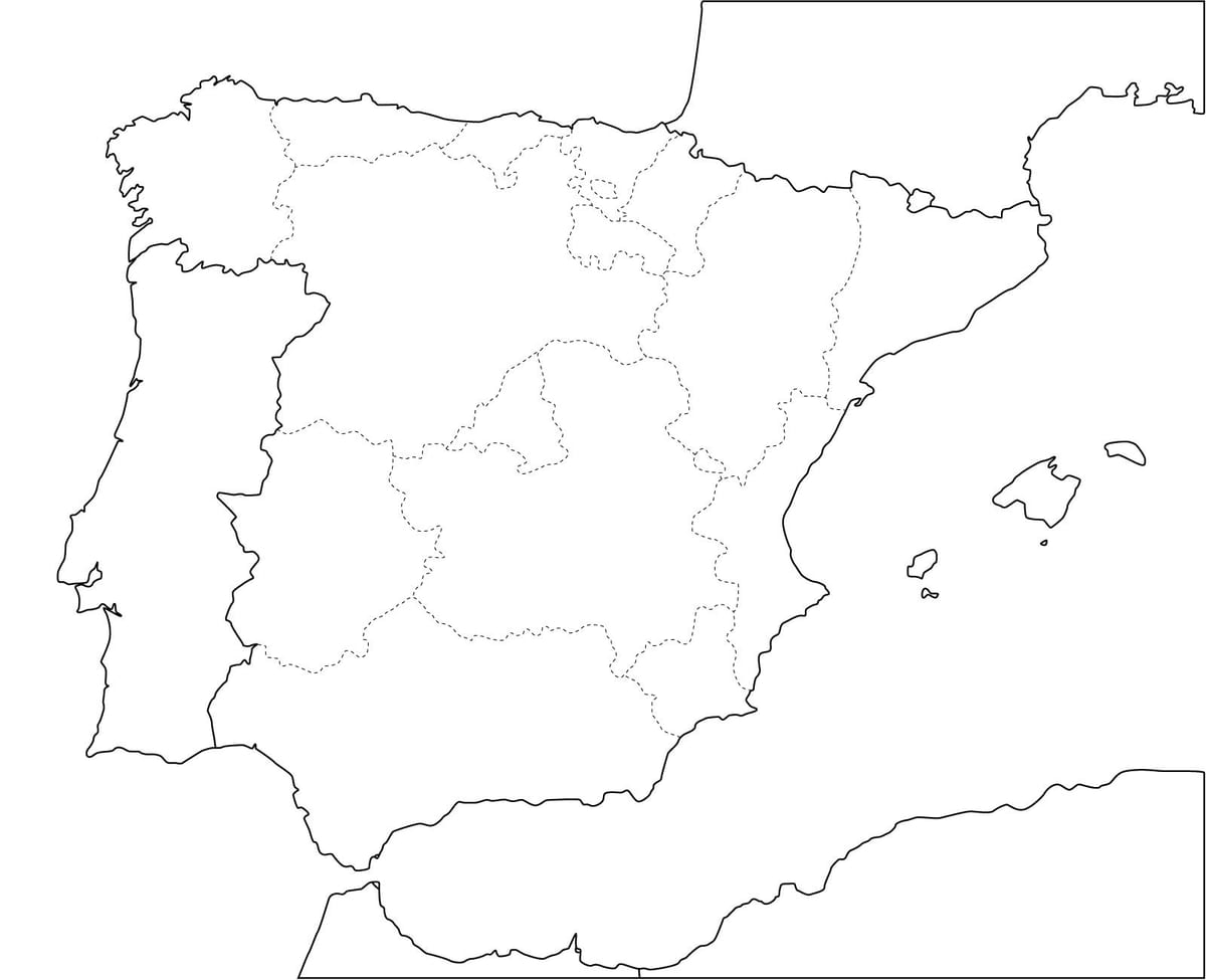 jednoduchá mapa Španělska