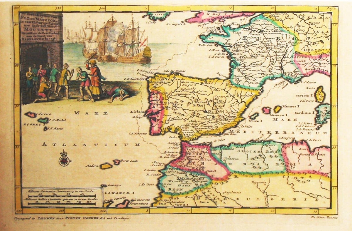 mapa Španělska starého světa