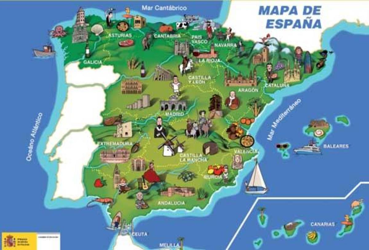 mapa Španělsko památky