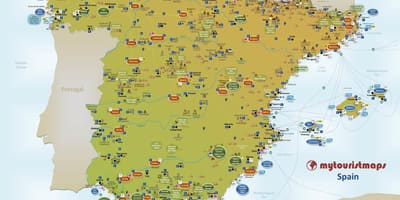 Mapa Španělska turistické