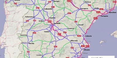 Mapa Španělska dálnici