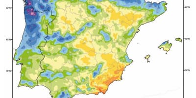 Španělsko mapa srážek