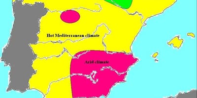 Mapa Španělska klimatu