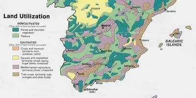 Mapa Španělska zemědělství