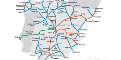 Španělsko rychlík mapě