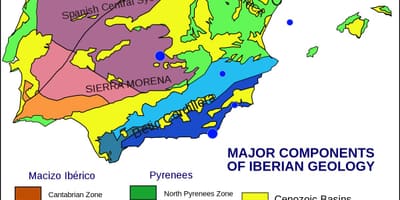 Mapa Španělska geologické