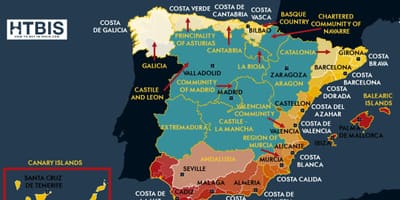 Podrobná mapa východní pobřeží Španělska
