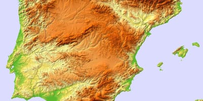 Mapa Španělska úlevu