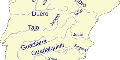 Španělsko řeky mapě