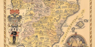 Vintage mapa Španělska
